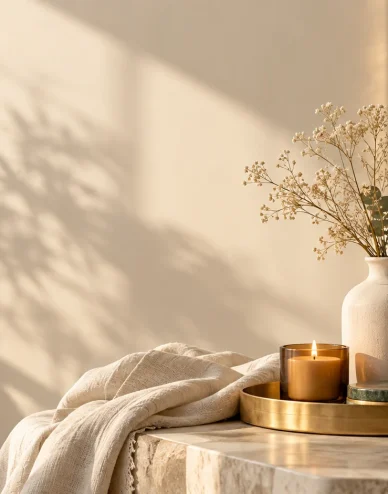 Clean modern luxury, aspirational and serene mood, soft